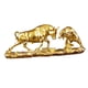 thumbnail image 1 of Estatua decorativa de oso y toro Feng Shui, obra de arte, figura de toro para sala de estar Dorado 40x11x15.5cm, 1 of 9