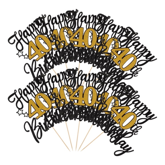 SEWCHICS 10Pcs Happy Birthday Cake Topper Cake Decoration for Anniversary Party