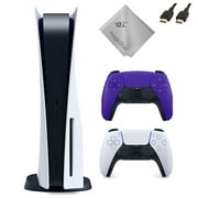 TEC Sony PlayStation - 5 Gaming Console (Disc Version) with One Extra Galactic Purple Controller Bundle, PlayStation_PS5 Video Game Console