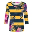 thumbnail image 5 of PuLe Women's Top Womens Tops 3/4 Sleeve Crewneck Cute Shirts Casual Print Trendy Tops Three Guarter Length T Shirt Summer Pullover, 5 of 5