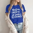 thumbnail image 2 of Débardeurs à Col Imprimé de Noël pour Femmes Manches Courtes T-Shirts Décontractés en Coton, 2 of 5