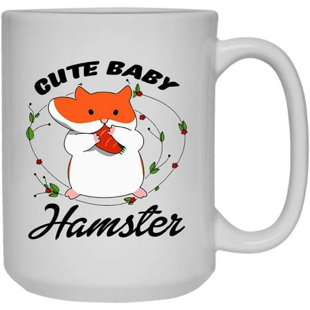 

Cute Baby Hamster Coffee Mug Cold Brew Coffee Mug 15 oz