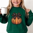 thumbnail image 5 of Baby Kids Pumpkin Bow Print Graphic Sweatshirts Girls Long Sleeve Crewneck Pullover Tops Youth Fall Harvest Outfits Slouchy Drop Shoulder Sweaters Casual Wear, Size 1-2 T, 5 of 5