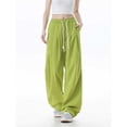 thumbnail image 6 of PWPSG High Waist Drawstring Pleated Wide Leg Casual Pants, Breathable Comfort Trousers for Daily Commute & Trendy Work Outfits Green XXL, 6 of 6