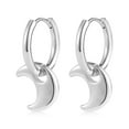 thumbnail image 2 of Lancharmed Silver Plated Womens Earrings,Luminous Bezel Moon Pendant Earring Friend Gifts, 2 of 9