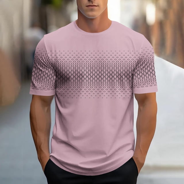 Styesk T-Shirts pour Hommes Mode Décontractée T-shirt Imprimé Sport Manches Courtes Col Rond Blouses Chemises