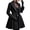Black #017, variant on Single Button Winter Coats for Women Lapel Flared Hem Cinched Waist Fall Formal Outerwear, L