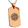 thumbnail image 1 of Stainless Steel Nautical Flower of Life Compass Engraved Dog Tag Pendant Necklace, 1 of 1