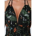 thumbnail image 5 of Unique Bargains Women's Halter Sleeveless Boho Floral Maxi Dress XS Black, 5 of 6