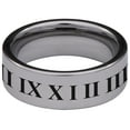 thumbnail image 4 of Roman Numerals Tungsten Carbide Ring, 4 of 9