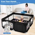 thumbnail image 3 of babyeap Baby Playpen,50x50 Inch Baby Playards for Babies and Toddlers,Fence Baby Play Yards for Indoor & Outdoor with Breathable Mesh,Black, 3 of 7