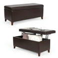 thumbnail image 2 of Homebeez 42 inch Wide Rectangle Lift Top Storage Ottoman Bench, Faux Leather with Large Storage Space for The Living Room, Entryway, Bedroom, 2 of 6
