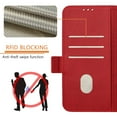 thumbnail image 3 of Wallet Case for iPhone 15, Wrist Strap & Shoulder Strap PU Leather Case, Pattern Kickstand Magnetic Clasp Folio Flip Cover for iPhone 15 Flip Case with Card Holder - Red, 3 of 12