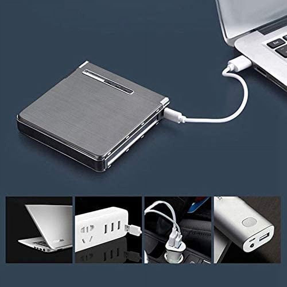 USB Rechargeable Electric Built-in Flame Less Lighter Cigarette Case Automatic Ejection