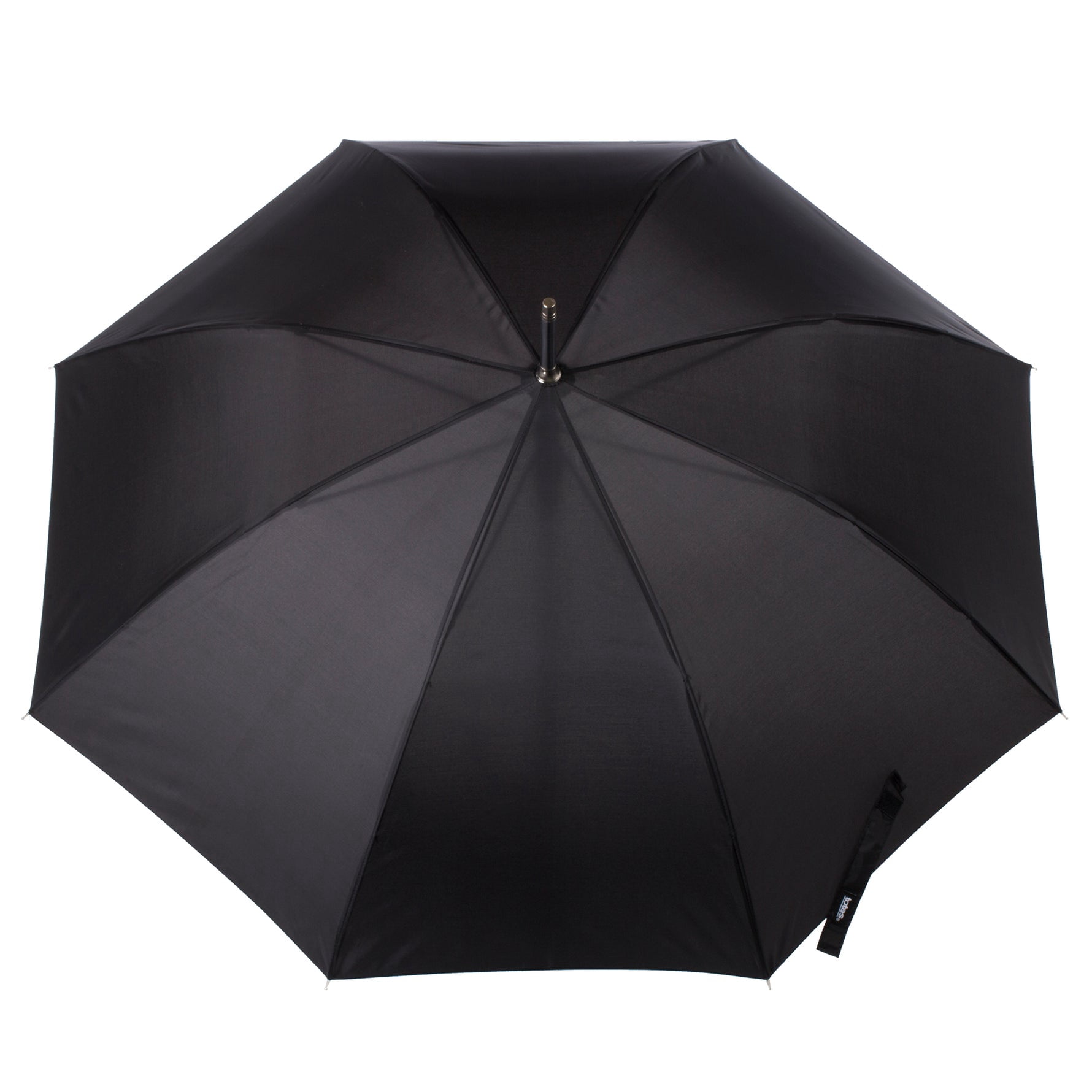 totes Large Eco Auto-Open Stick Umbrella with a Classic J Hook Curved Handle, Black, 46"