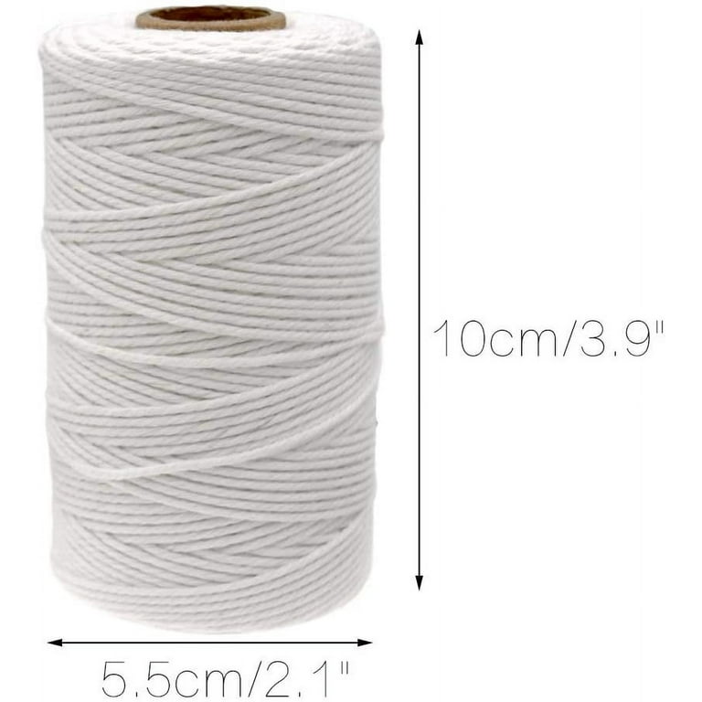White String,100M/328 Feet Cotton String Bakers Twine,2MM Kitchen Cooking  String Twine,Cotton Butcher's Twine String for Meat and Roasting,Packing