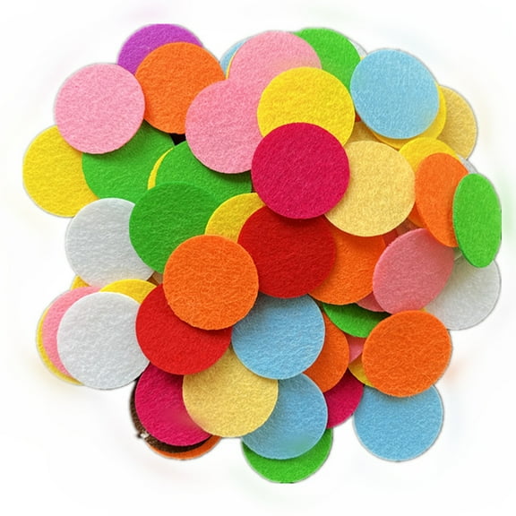 100PCS Mixed Color Round Felt Fabric Pad Patches Non Woven Fabric Flower Accessories 3CM
