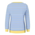 thumbnail image 5 of YUGYXL Fall Winter Sweatshirt for Women Plus Size Striped Blouses Crew Neck Long Sleeve Pullover Teen Girl Holiday Clothes Light Blue XXXXL, 5 of 5
