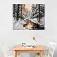 thumbnail image 2 of Nawypu  Nature Country Wall Art River Wooden Wall DecorMelt Snow Tree Canvas Print Vintage Framed Wall Art Christmas Wall Art Gift Countryside  for Living Room Bedroom, 2 of 4