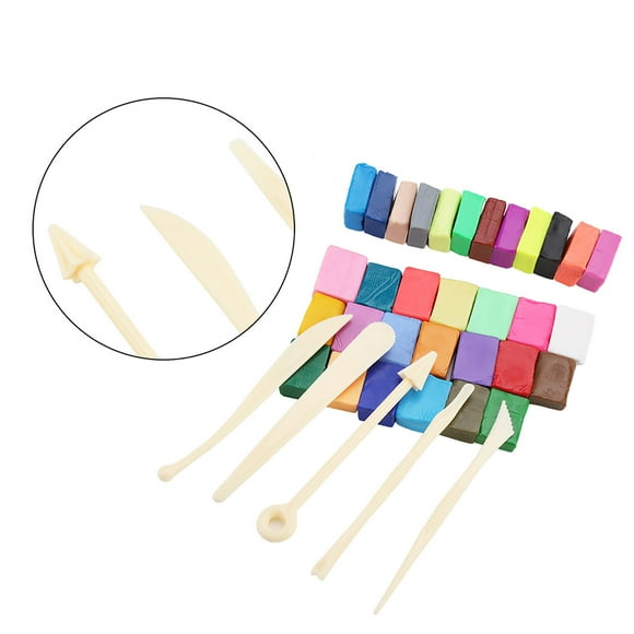 Gupbes Polymer Clay Tool Set 32 Color Oven Bake with 5 Sculpting Tools DIY Soft Craft Modelling Kit,Oven Bake Clay, Polymer Clay Modelling