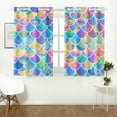 thumbnail image 2 of MKHERT Mermaid Scales Window Curtain Kitchen Curtain 26x39 inch,Two Piece, 2 of 3