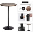 thumbnail image 5 of Lacoo Metal Round Pub Table, Black/Faux Marble, 5 of 7