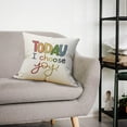 thumbnail image 2 of Motivational Quote Today I Choose Happy Throw Pillow Case, Inspirational Gifts for Teens Kids,18 x 18 Inch Colorful Word Art Decorative Linen Cushion Cover for Sofa Couch Bed, 2 of 5
