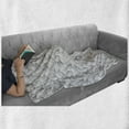 thumbnail image 6 of Floral Soft Flannel Fleece Throw Blanket, Monochrome Style Modern Composition with Hand-Drawn Magnolia Petals, Cozy Plush for Indoor and Outdoor Use, 50" x 60", Charcoal Grey Pale Grey, by Ambesonne, 6 of 6