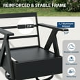 thumbnail image 5 of INTER HUT Urban Anvil 2 Pieces Metal Accent Outdoor Swivel Rocking Chairs, Black/Beige, 5 of 10