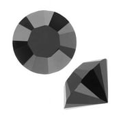 Swarovski Crystal, #1088 Xirius Round Stone Chatons ss29, 12 Pieces, Jet Unfoiled