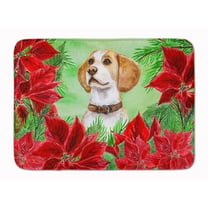 Beagle Poinsettas Machine Washable Memory Foam Mat