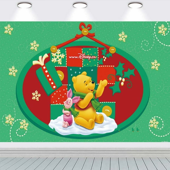 Winnie the pooh Christmas Party Supplies Backdrop Banner Poster Birthday Decorations Background for Photography Taspestry