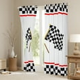thumbnail image 3 of Homewish Race Flag Black Out Curtains,Modern Geometric Grid Curtains Pack of 2 (42x63 Each),White Black Red Bedroom Curtains For Teens,Microfiber Bedroom Decor, 3 of 6