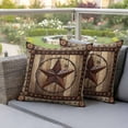 thumbnail image 5 of Pack of 2 Outdoor Pillow Covers 18x18 Inch Waterproof Western Farmhouse Throw Pillow Covers,Decorative Couch Pillow Shams Protectors Primitive Rustic Country Retro Texas Star Cushion Pillowcases, 5 of 8