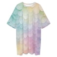 thumbnail image 3 of Mermaid Scales Colorful Sleepshirts For Sleeping Travels Loose Sleepdress Pajama Dress Soft Nightdress Sleepwear, 3 of 7