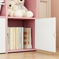 thumbnail image 6 of Hiphuta Kids Bookcase Toy Storage Organizer, Wooden Toy Organizer of 4 Bins& 2 Removable Drawers for Home Bedroom, Kids Bookshelf Toy Box for Grils with Book Rack, Pink, 6 of 9