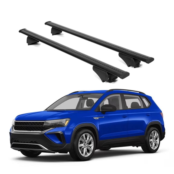 ERKUL Roof Rack Cross Bars for VW Volkswagen Taos 2022-2024 | Aluminum Crossbars with Anti Theft Lock for Rooftop | Compatible with Raised Rails - Black
