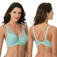 thumbnail image 6 of Curve Muse Women's Plus Size Minimizer Unlined Underwire Full Coverage Bra-3PK-MINT,PURPLE,TEAL-44D, 6 of 7