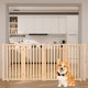 thumbnail image 5 of Yeshouse puerta de seguridad para perros de madera sin pintar, valla plegable independiente para mascotas, ideal para casas, escaleras y puertas, diseño práctico, fácil de mover y usar en interiores, 5 of 7