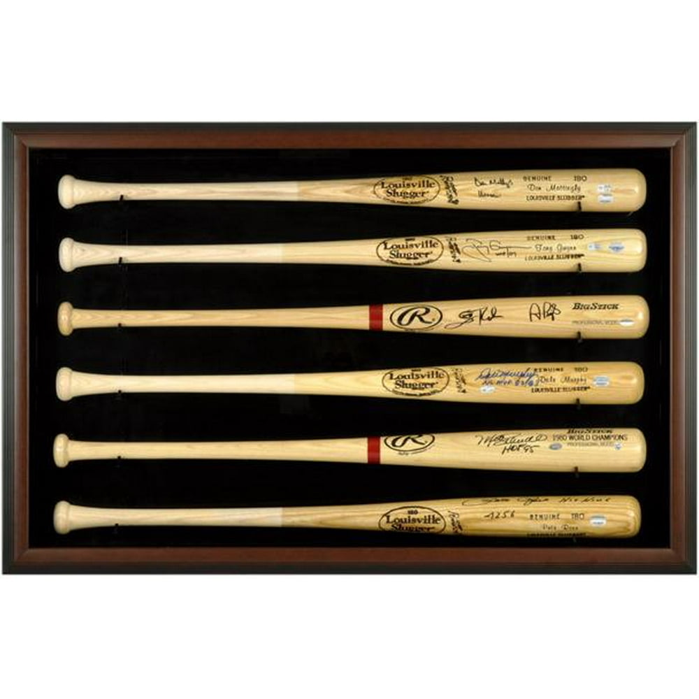 Fanatics Authentic Baseball Bat Display Case with Brown Wood Frame