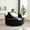 Black, variant on 56'' Oversized Round Swivel Chair, 360° Swivel Chair with 3 Pillows, Deep Seat Sleeper Sofa Bed, Modern Corduroy Floor Sofa Chair for Living Room, Brown