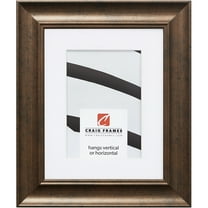 Craig Frames Vintage Revival, 10x12 inch Picture Frame Matted for a 8x10 Photo, Rustic Copper