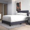 thumbnail image 4 of Modern Fabric Upholstered 60" Queen Bed in Charcoal, 4 of 7