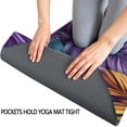 thumbnail image 3 of Colorful Leaf Pattern Hot Yoga Mat Towel Non Slip for Hot Yoga - Quick-Drying Yoga Mat Cover with 4 Corner Pockets with Travel Bag - Hot Yoga Towel Non Slip 74"x26", 3 of 6