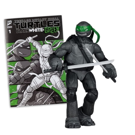 Teenage Mutant Ninja Turtles (Page Punchers) Leonardo (Black, White & Green) 5" Action Figure w/Comic - McFarlane Toys