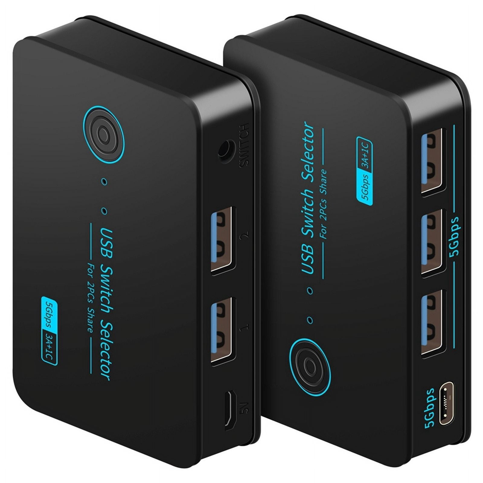 USB Switcher 2 Computers Kvm Switch USB 3.0 Switch 4 Ports(3USB3.0+1 USB-C) Hub Share Devices Printer Scanner