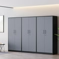 thumbnail image 3 of MIIIKO Metal Storage Cabinet with Locking Doors, Black Grey Garage Lockable Steel Cabinets with 4 Doors and 5 Shelves for Home, Garage, Pantry Workshop Warehouse, 3 of 7
