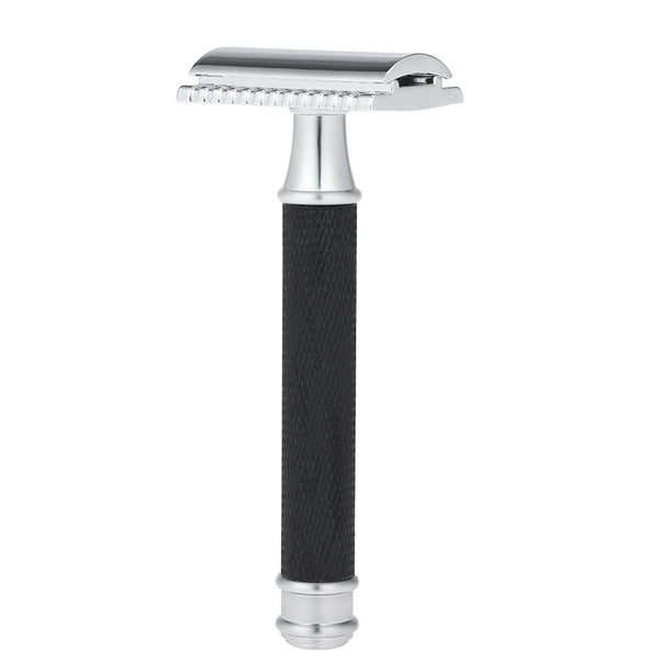 Double Edge Safety Razor Stainless Steel Manual Shaving Razor Long Handle Traditional Razor
