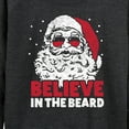 thumbnail image 3 of Instant Message - Believe In The Beard Christmas Santa - Women's Lightweight French Terry Long Sleeve Shirt, 3 of 6