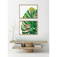 thumbnail image 5 of Kate and Laurel Sylvie Monstera 1 and 2 Framed Canvas Wall Art Set by Jessi Raulet of Ettavee, 2 Piece 18x24 Natural, Colorful Plant Leaf Art for Wall, 5 of 6